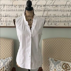 Brooks Brothers Non-Iron Sleeveless Ruffled Blouse